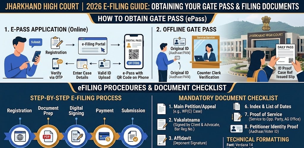 How to obtain Gate Pass for Jharkhand High Court