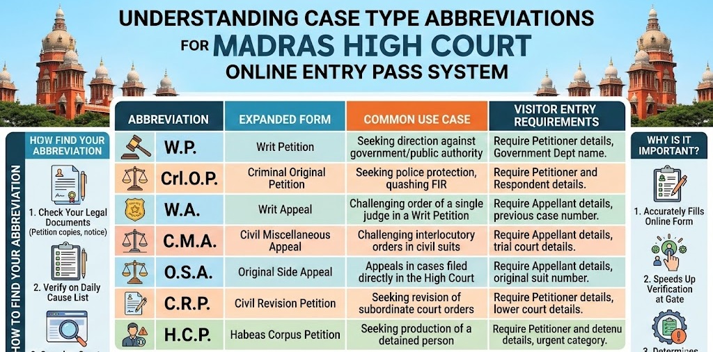 Madras High Court Online Entry Pass System